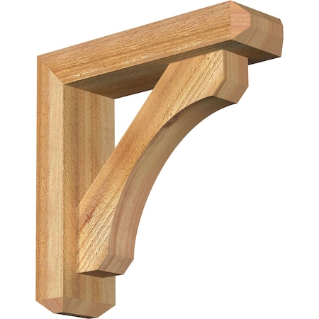 Ekena Millwork Legacy Craftsman Rough Sawn Bracket w/ Offset Brace, Western Red Cedar, 4"W x 14"D x 14"H BKT0402X14X14LEC04RWR